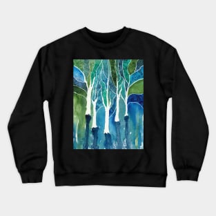 Fantasy Forest in Watercolor Crewneck Sweatshirt